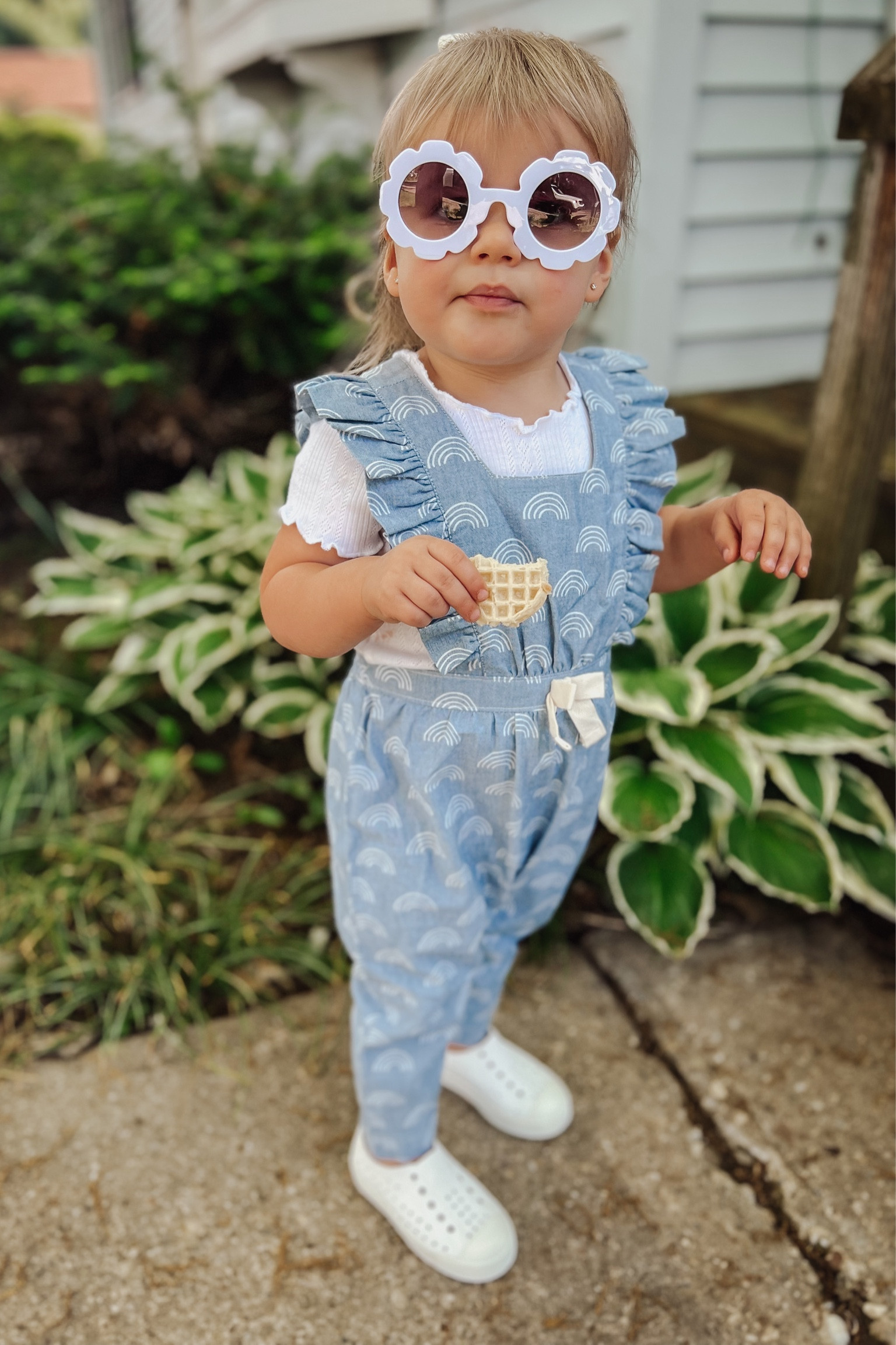 Toddler Summer / Spring Styles ☀️ 
White tee: KIDPIK size 2T
Sunnies: KIDPIK
(CODE: RACHELRENEA)

Romper: TEA COLLECTION size 18M (straps adjustable)
(CODE: RACHEL20 20% off)

Shoes: AMAZON

#LTKbaby #LTKsalealert #LTKkids