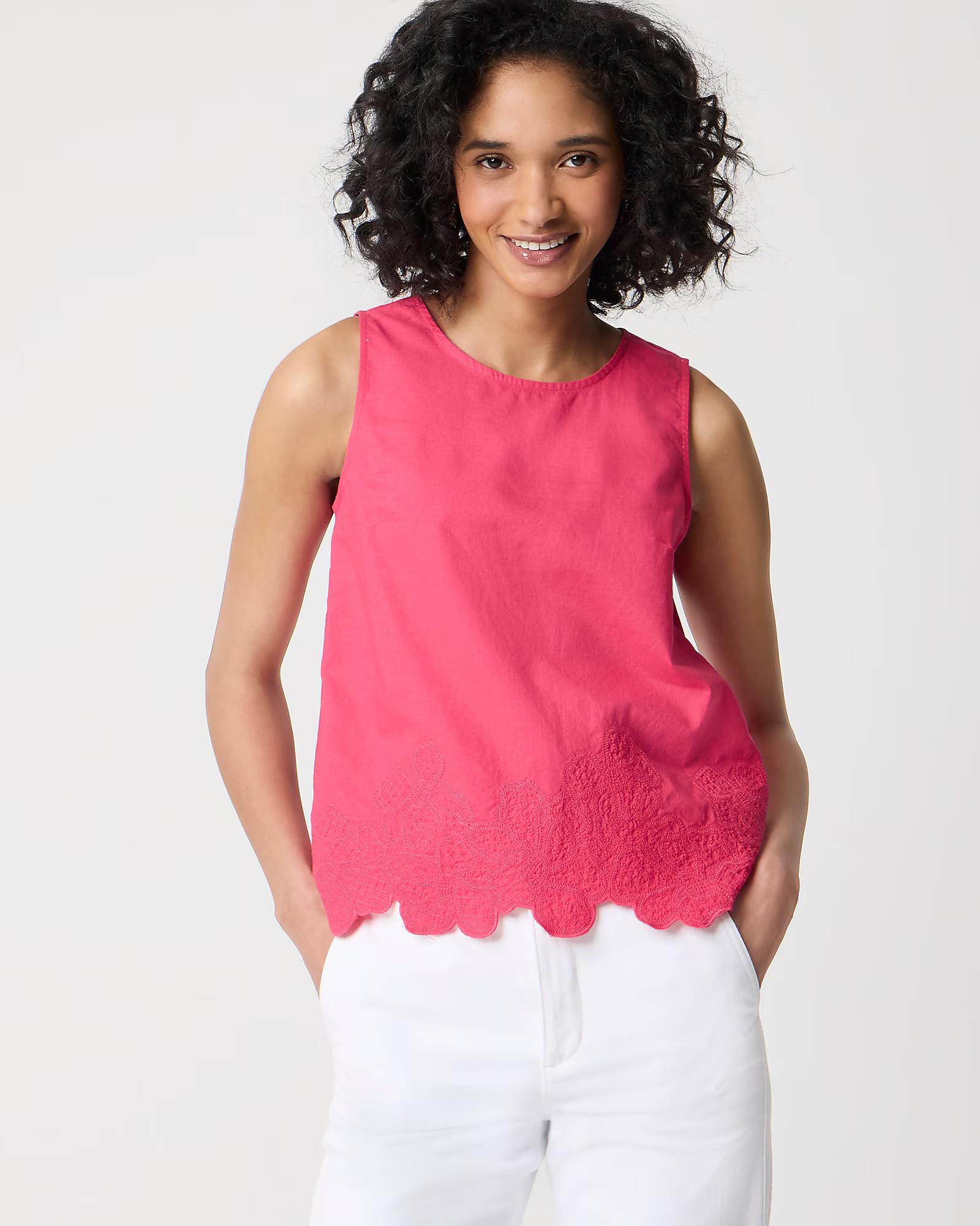 Embroidered-trim shell | J.Crew Factory