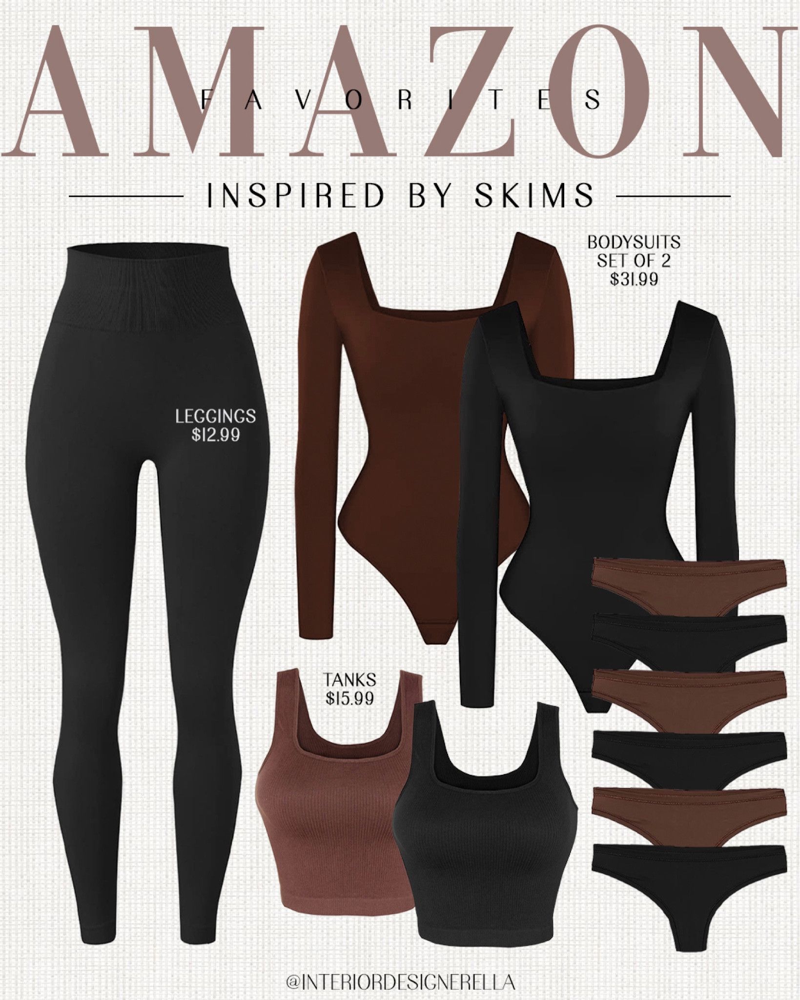 Amazon finds with SKIMS vibes!✨ $12.99 leggings + $15.99 tanks!✨Click on the “Shop OOTD Collages” collections on my LTK to shop!🤗 Have an amazing day!! Xo!!

#LTKFind #LTKunder50 #LTKunder100