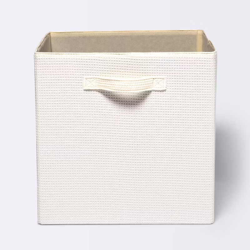 Waffle Weave 13"x13" Storage Cube - Cloud Island™ Gray | Target
