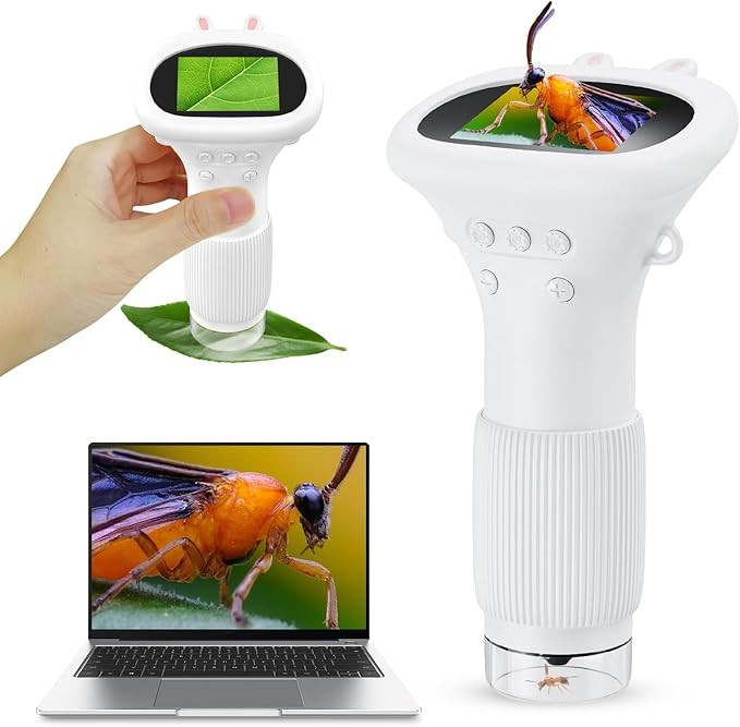 Microscope for Kids, Pocket Microscope with 2'' Inch Screen - 200x Zoom Mini Handheld Microscope ... | Amazon (US)