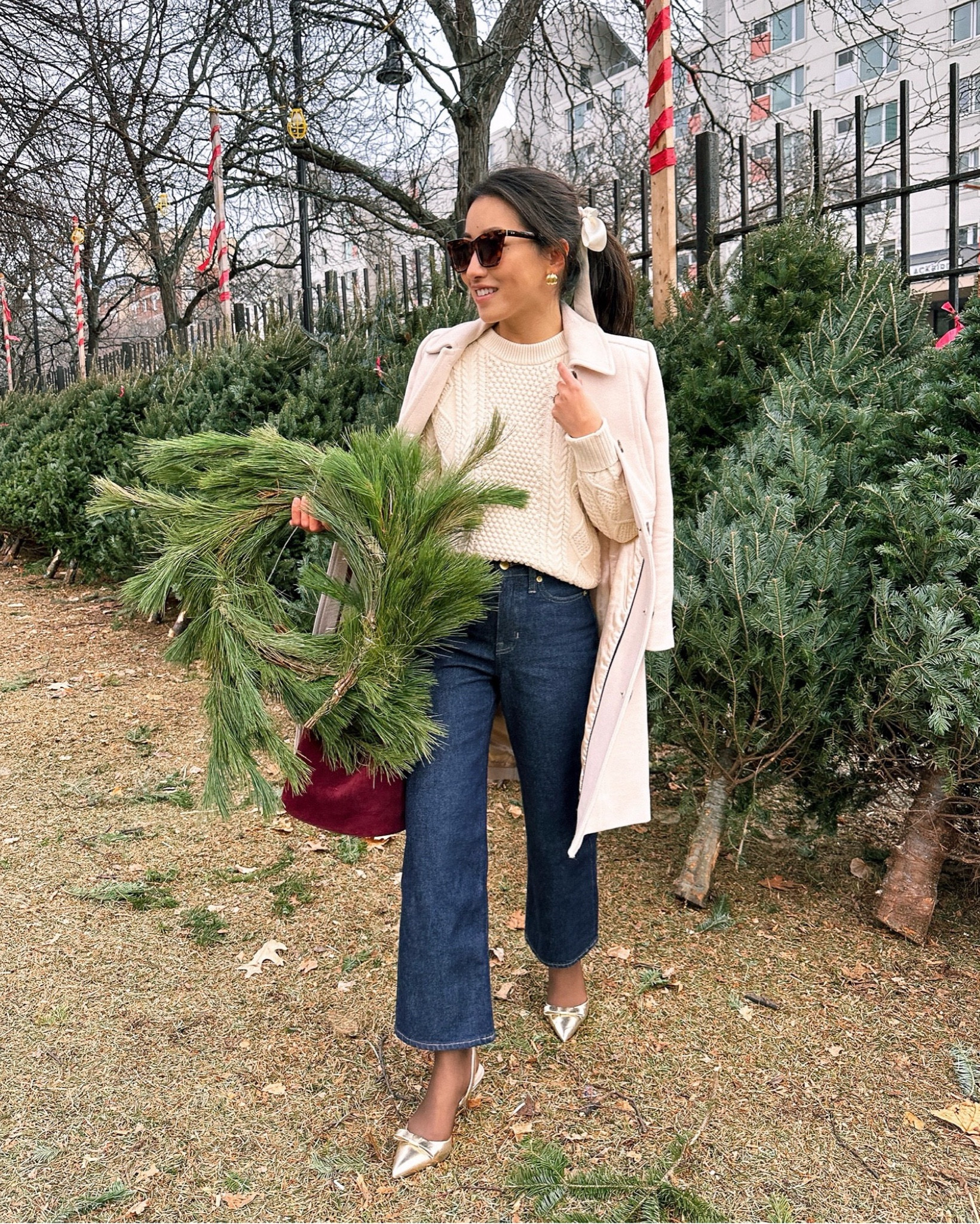 Petite friendly J. Crew finds on major sale- including these jeans (40% off)!

• Lady day jacket size 0 petite - Mine is from prior year, but in my experience the petite sleeves run short and this style runs slim fit and smaller, so I’m most comfortable sized up in a 0P. Petites with longer arms or those who want a slightly longer length can do regular sizing 

• 100% Cotton cable-knit Crewneck sweater in linen wash size xxs . TTS, hip length on me 

• 40% off J. Crew slim wide jeans 24 P - J. Crew jeans run about a half size big for me but I don't mind a little extra room at the waist these days. These are one of J. Crew's most flattering petite jeans! 

• Colette bow pumps in metallic crinkle leather 5H. Very comfortable for a heel. I’m between sizes and got the bigger half 

• jcrew bucket bag, still available in black

Petite friendly winter outfits, coats 

#LTKSeasonal #LTKSaleAlert