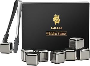 Whiskey Stones, Kollea 8 Pack Stainless Steel Whiskey Chilling Rocks, Reusable Ice Cube for Drink... | Amazon (US)