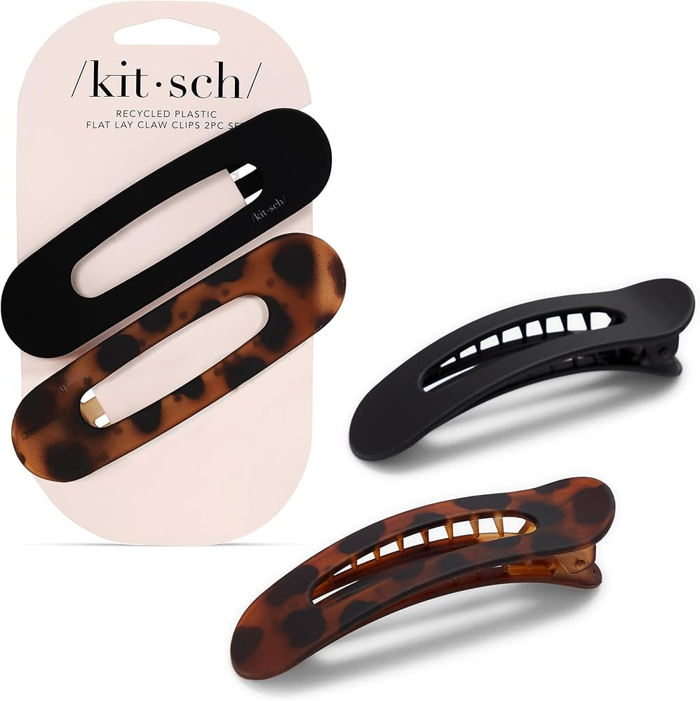 Kitsch Flat Hair Clips for Women - Strong Hold, No Slip Grip Flat Claw Clips For Secure and Comfo... | Amazon (US)