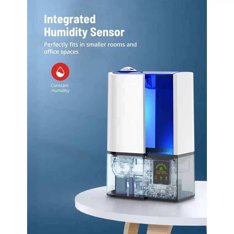 Humidifiers, 4L Cool Mist Ultrasonic Humidifier for Bedroom Home Large Room, LED Display With Hum... | Walmart (US)