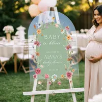 Classic Plaid Baby Shower Welcome Sign, Vintage Baby Carriage Welcome Poster, Dark Blue + Green P... | Etsy (US)