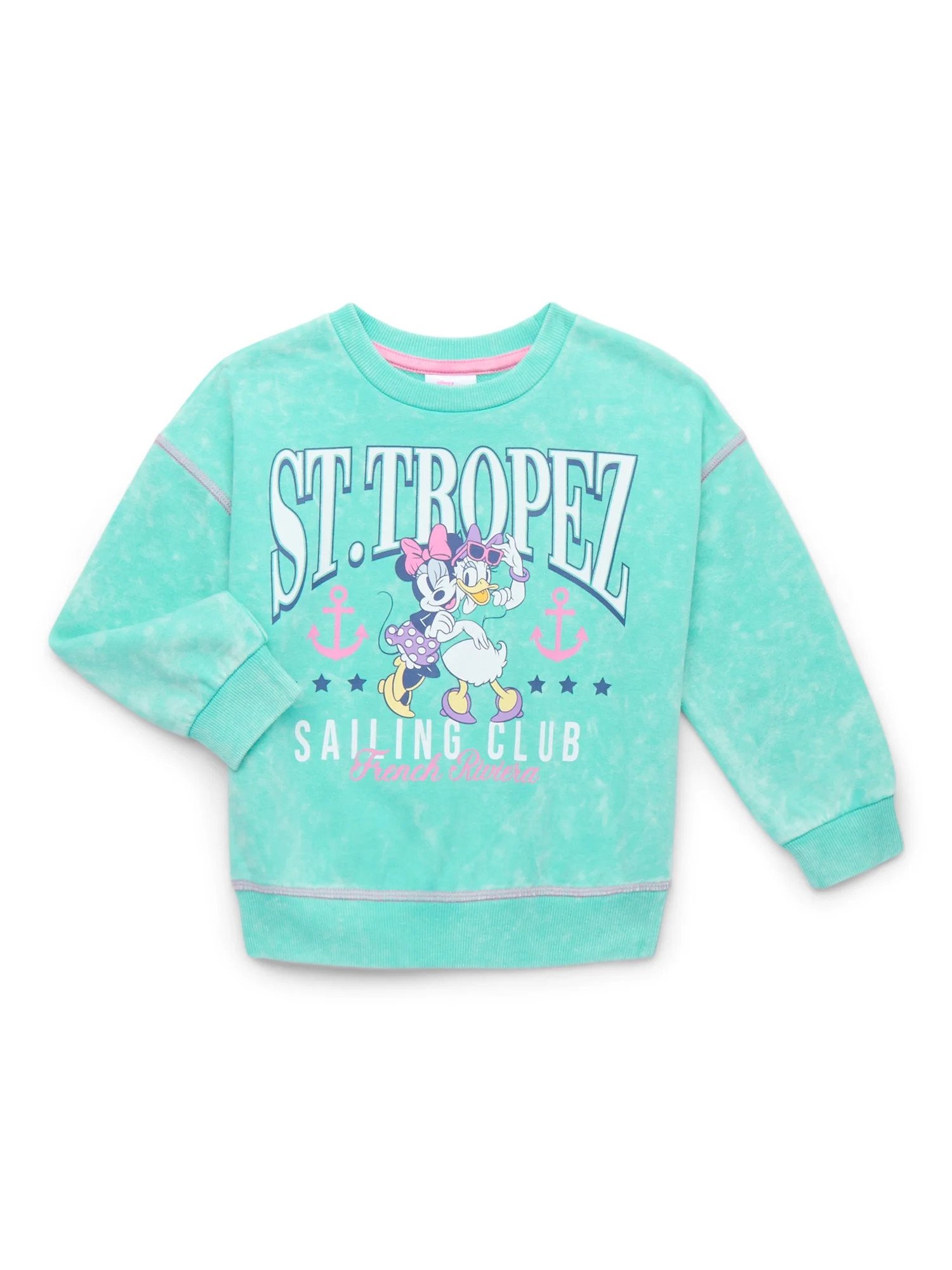 Mickey and Friends Toddler Girl Graphic Crewneck Pullover Sweatshirt, Sizes 12M-5T | Walmart (US)