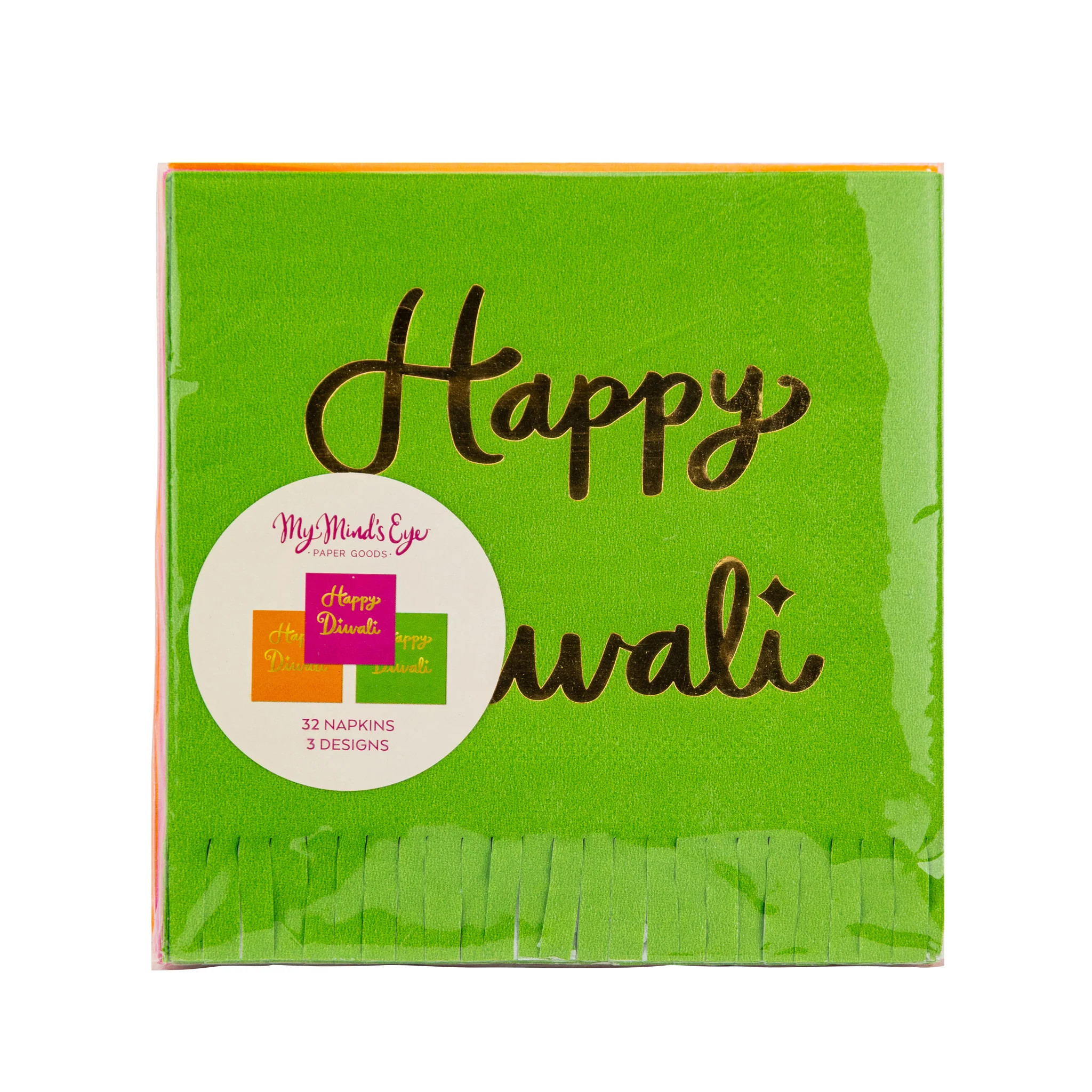 Foiled Happy Diwali Fringed Cocktail Napkin | My Mind's Eye