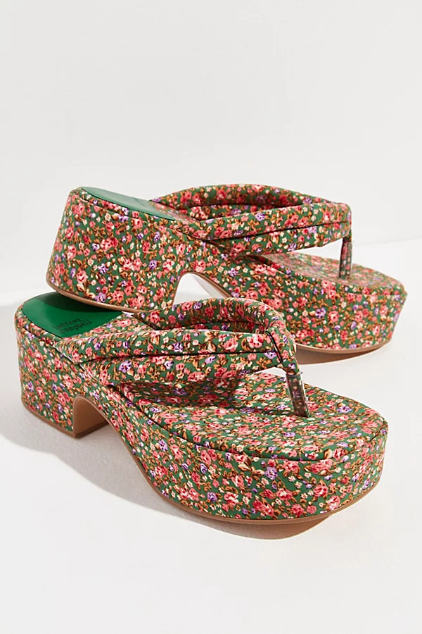 Finley Platform Sandals by Jeffrey Campbell at Free People, Green Red Floral, US 7 | Free People (Global - UK&FR Excluded)