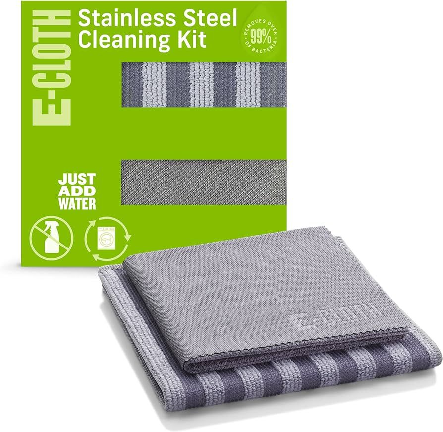 E-Cloth Stainless Steel Microfiber Cleaning Cloth Kit - Stainless Steel Cleaner for Appliances, O... | Amazon (US)
