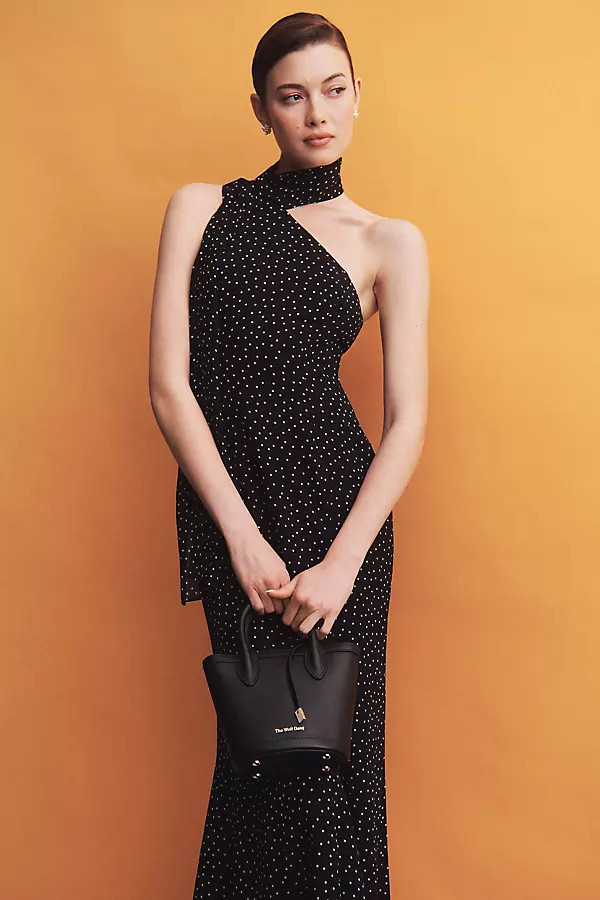 Reformation Rosalynn Asymmetrical Fitted Midi Dress | Anthropologie (US)