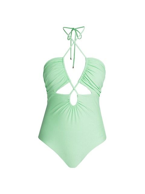 Cut-Out Halter One-Piece Swimsuit | Saks Fifth Avenue