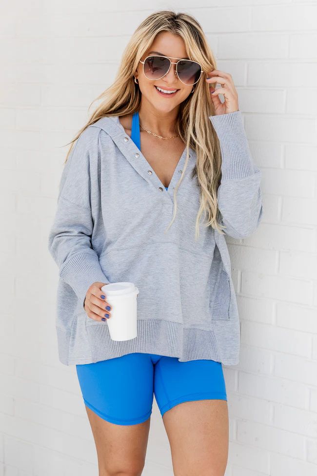 Find You Well Grey Hooded Pullover | Pink Lily