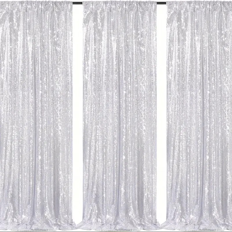 Silver Sequin Backdrop 4 Panels Christmas Party Backdrop - Temu | Temu Affiliate Program