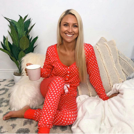 Monogram Red Heart Pajama Set | I Love Jewelry