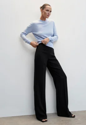 Calça Mango Wide Leg Alfaiataria Preta | Dafiti (BR)
