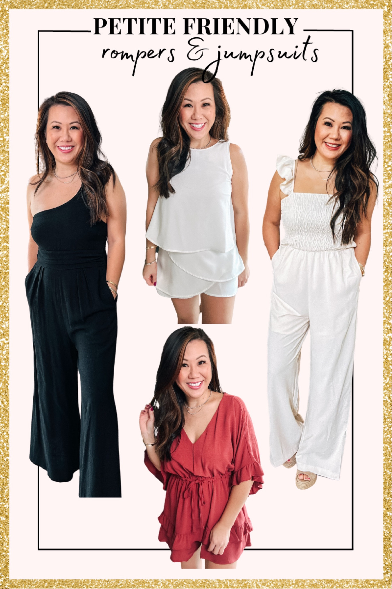 Petite friendly rompers and jumpsuits 

#LTKstyletip #LTKunder50 #LTKSeasonal