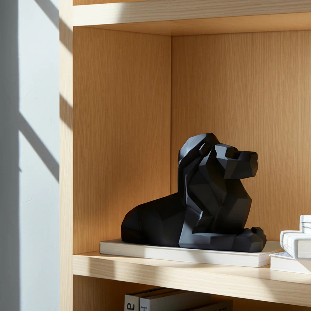 Modern Lion Figurine Sculpture Resin Polyresin Decorative Geometric Animal Statue Contemporary Ab... | Wayfair North America