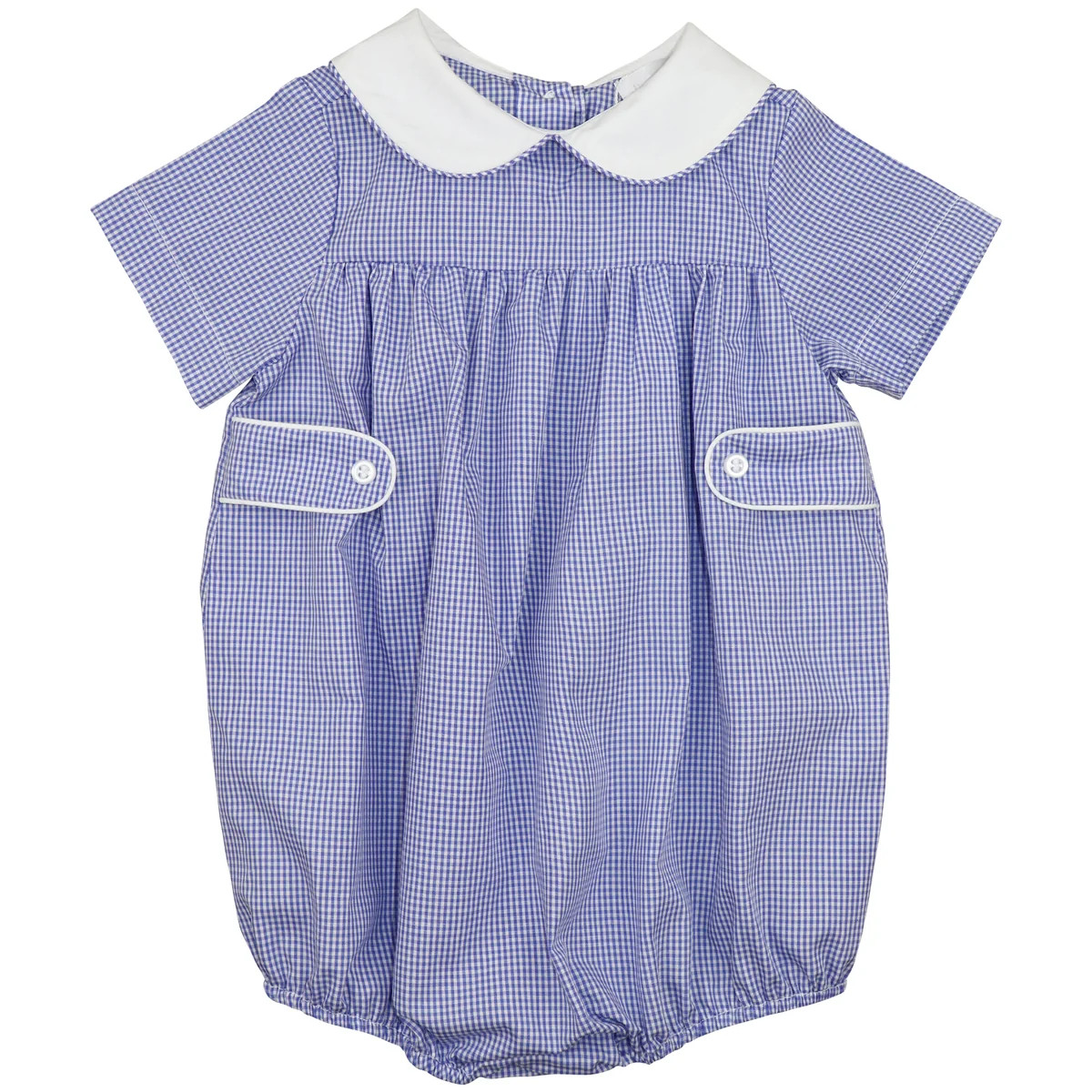 Blue Gingham Tab Bubble | Eliza James Kids