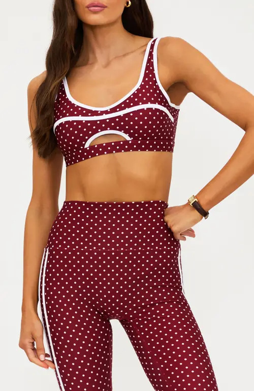 Beach Riot Moxie Sports Bra in Crimson Dot at Nordstrom, Size Medium | Nordstrom
