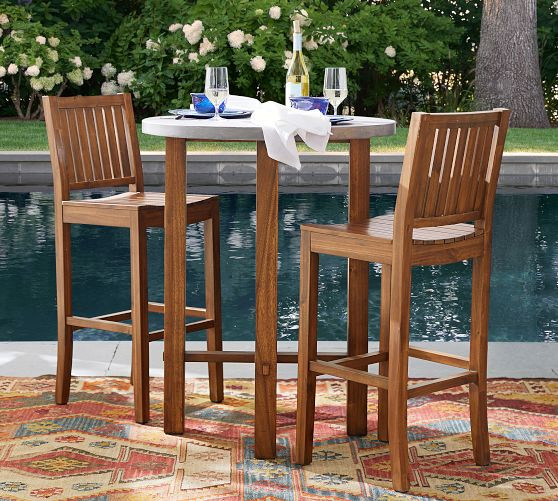 Abbott Acacia Outdoor Bar Stool | Pottery Barn (US)