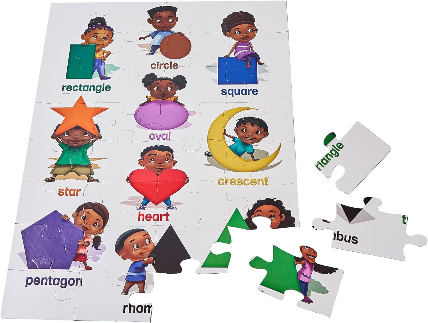 Puzzle Huddle, Shapes and Learning, Kids Jigsaw Puzzle, 23in x 30in, 32 Pieces, Age 6+ | Amazon (US)