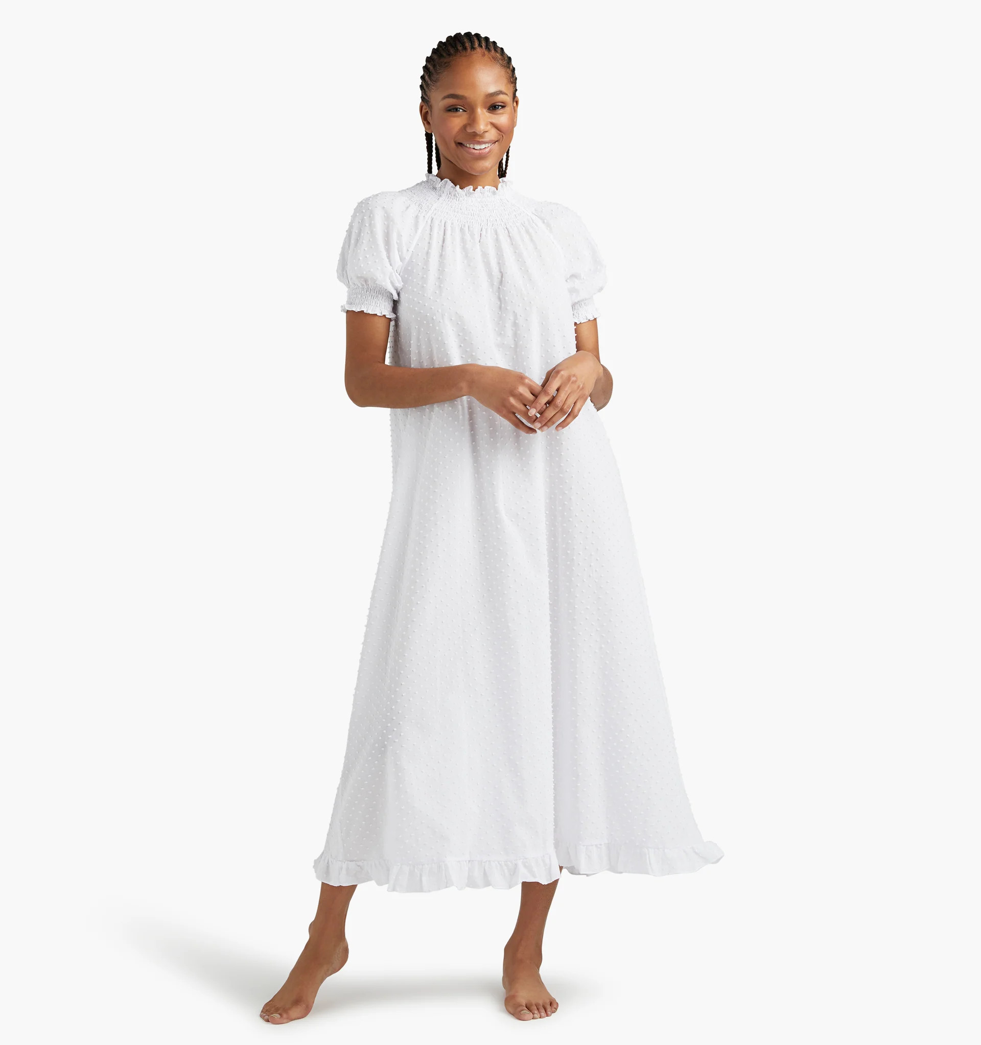 The Caroline Nap Dress - White Swiss Dot | Hill House Home US