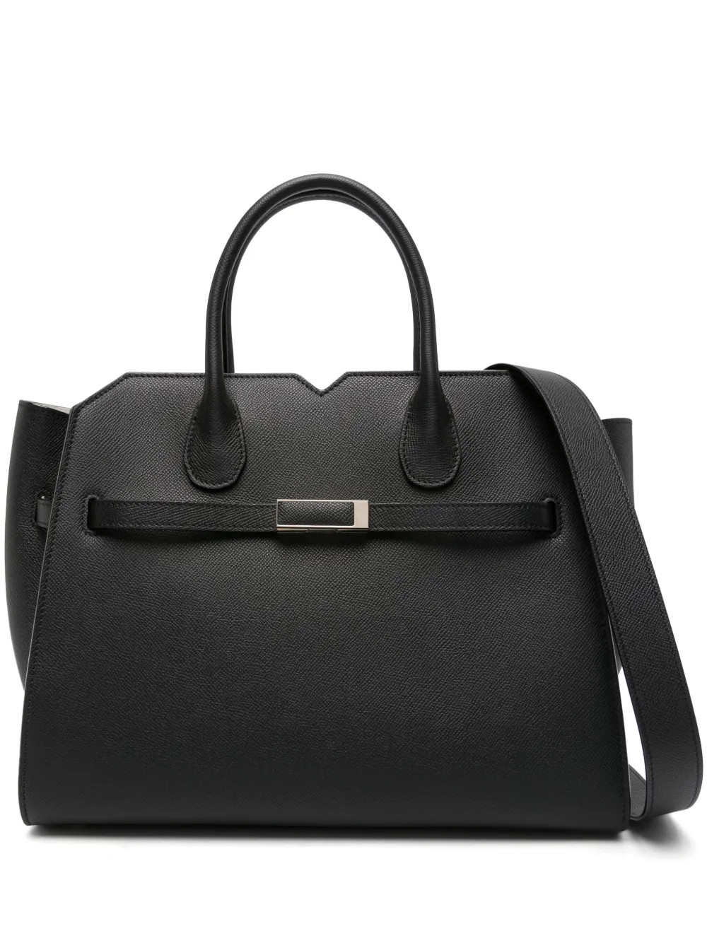 Valextra Medium Milano Leather Tote Bag | Black | FARFETCH | Farfetch Global