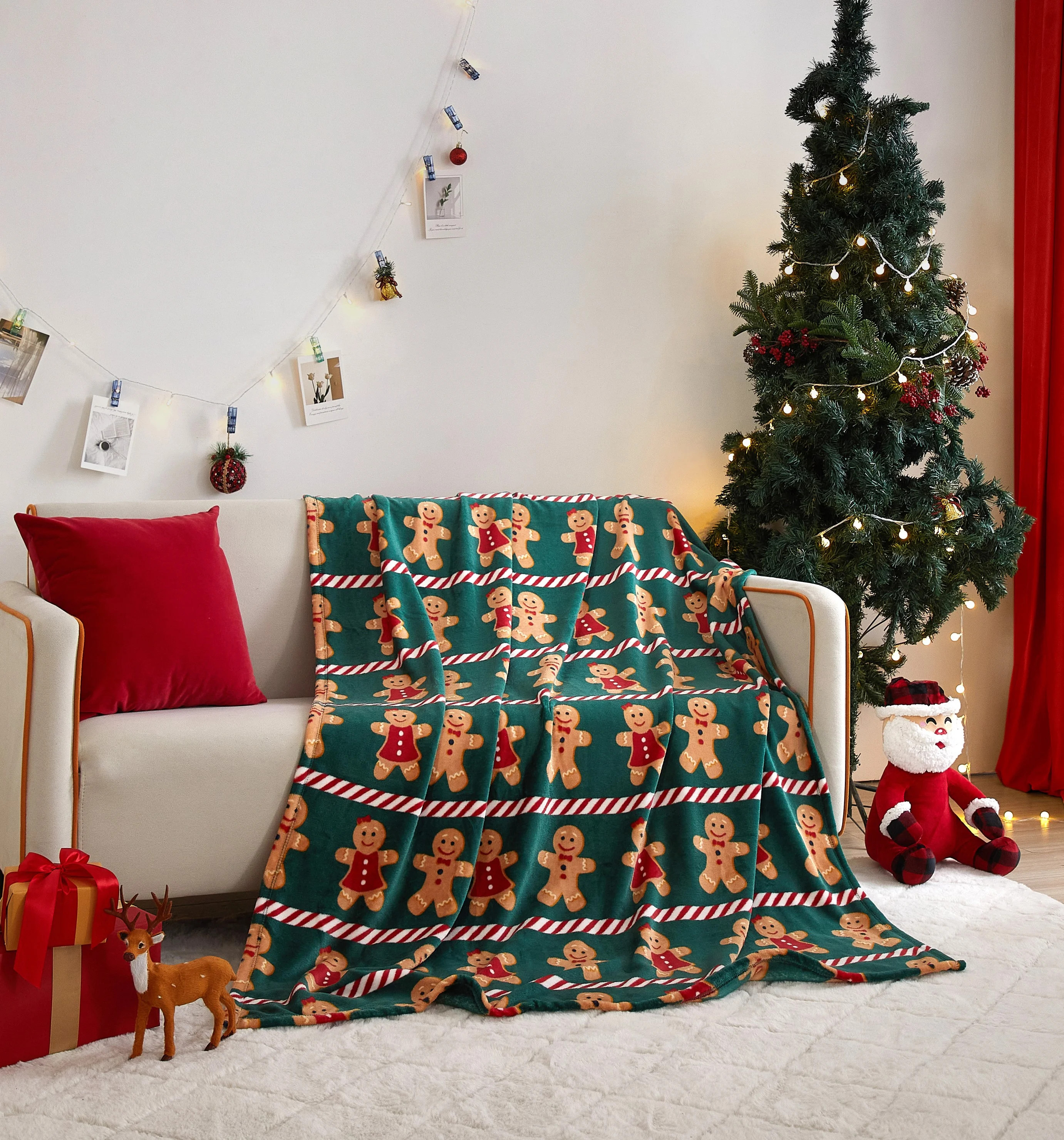 Holiday Time Cozy Christmas Plush Gingerbread Throw Blanket, Standard Size , All Ages - Walmart.c... | Walmart (US)