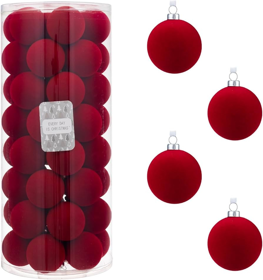 Every Day is Christmas Velvet 50ct 57cm/2.24" Christmas Ornaments, Shatterproof Christmas Tree Or... | Amazon (US)