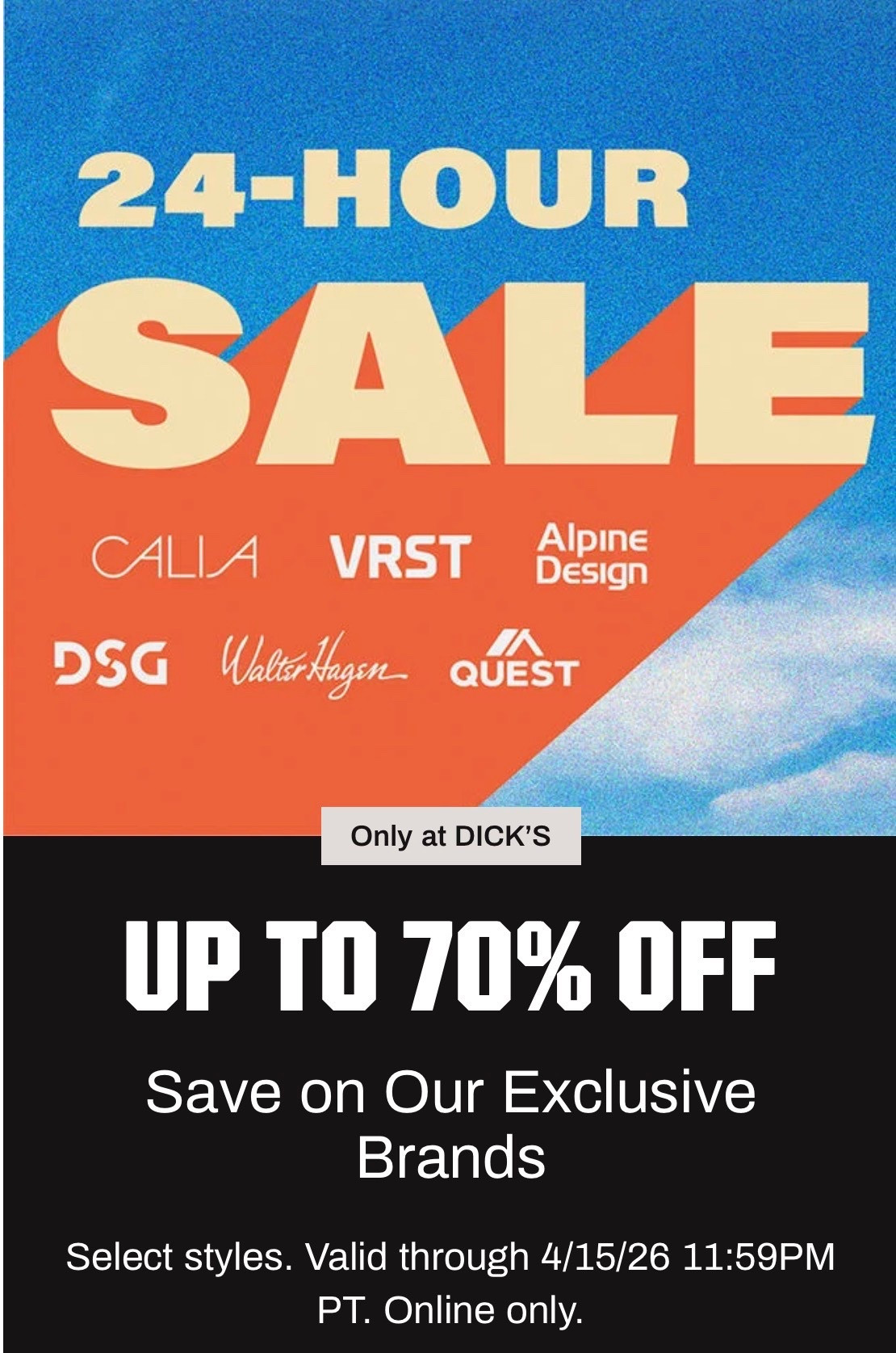 Calia sale at Dicks Sporting Goods