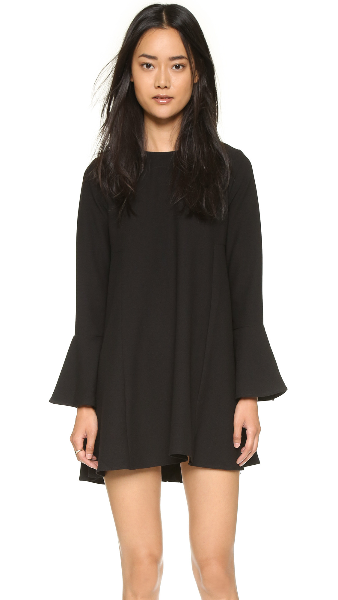 Wayf Flutter Sleeve Dress - Black | Shopbop