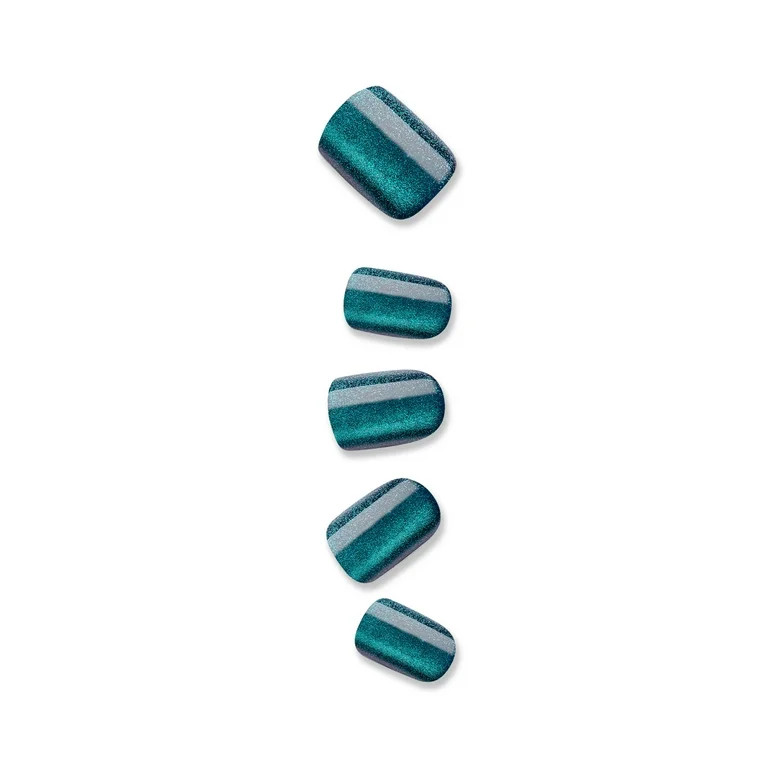 KISS imPRESS Color FX  Short Squoval Press-on Nails, Green, 30 Pieces | Walmart (US)