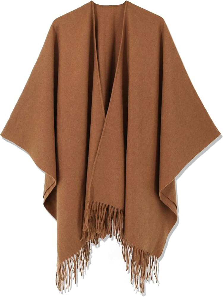 Breezy Lane Women's Shawl Wraps Warm Poncho Ruana Wrap Cardigan | Amazon (US)