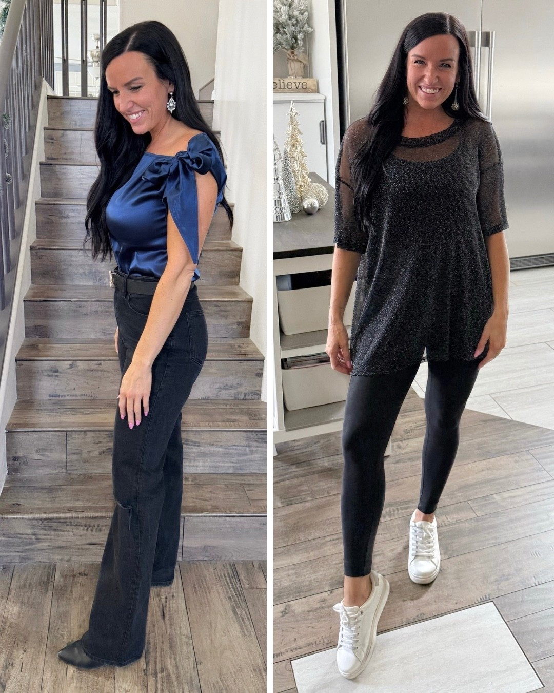 Amazon tops for NYE — one with jeans, one with leggings! 

The satin top fits TTS, I’m in a small. Comes in many colors!

The shiny mesh top is so fun over leggings! I sized up to a M for an oversized look and wore a crop cami underneath.

#LTKOver40 #LTKHoliday