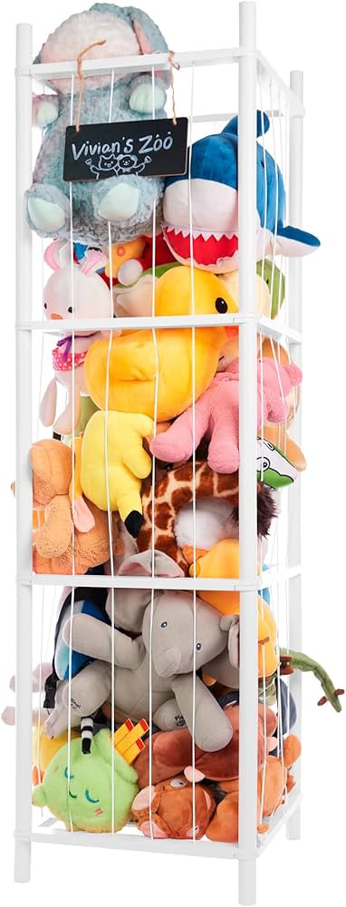 Large Stuffed Animal Storage Organizer, Wooden Stuffed Animal Storage Zoo, Toy Holder, Space Savi... | Amazon (US)