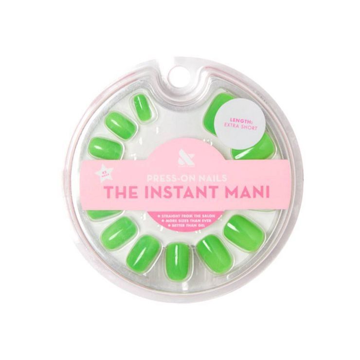 Olive & June Press-On Squoval Extra Short Fake Nails - Lime Fizz - 42ct | Target