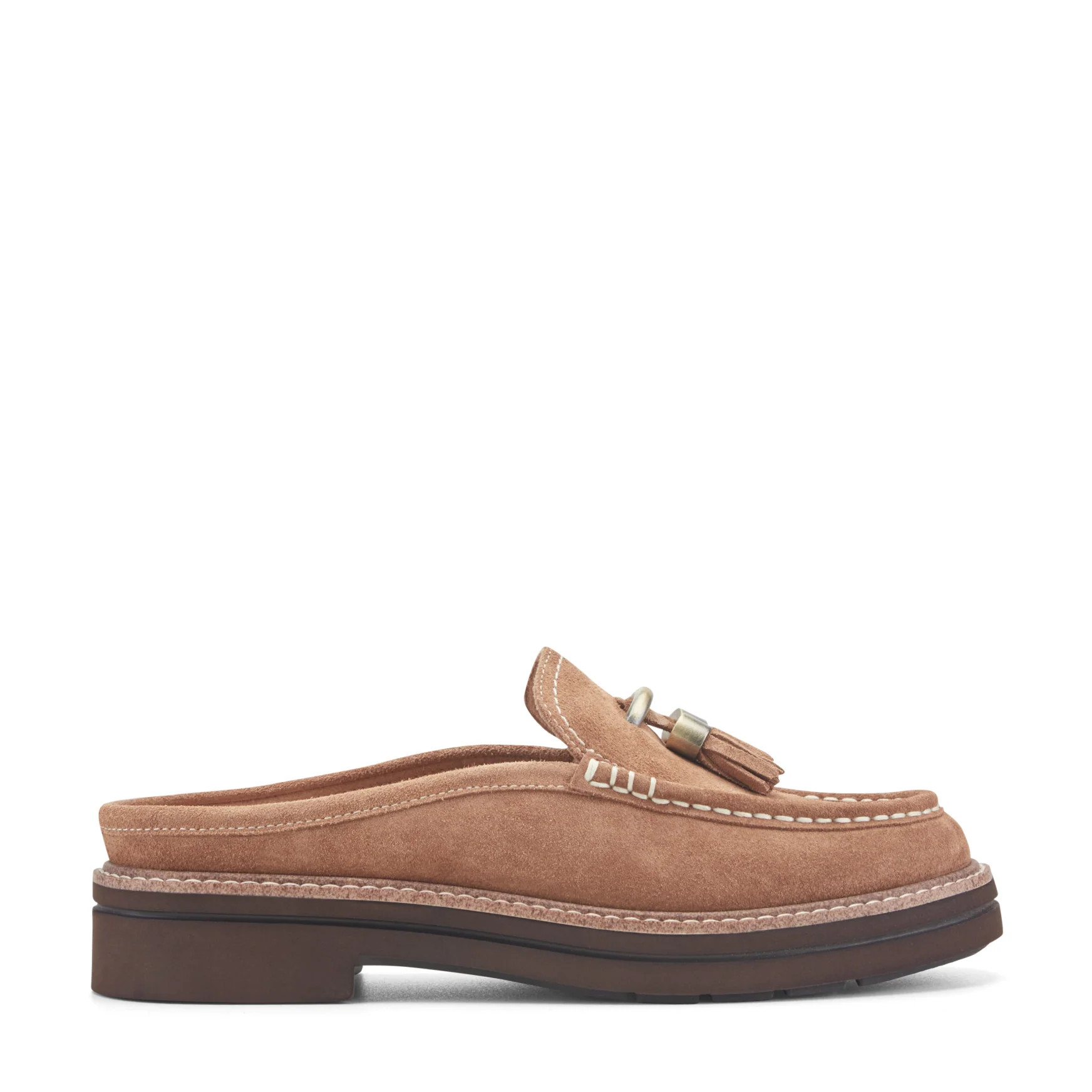 Women's Zarina Tassel Loafer Mules - Medium Brown Suede | Easy Spirit | Easy Spirit