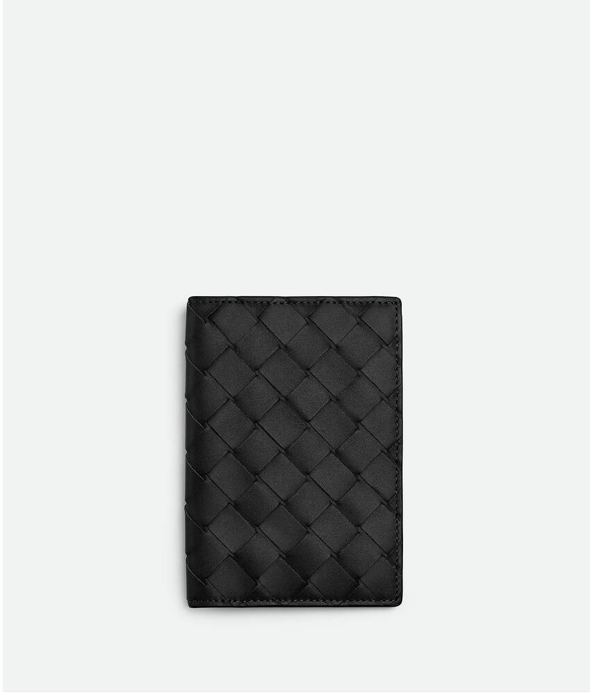 Men's Intrecciato  Passport Case in Black | Bottega Veneta US | Bottega Veneta
