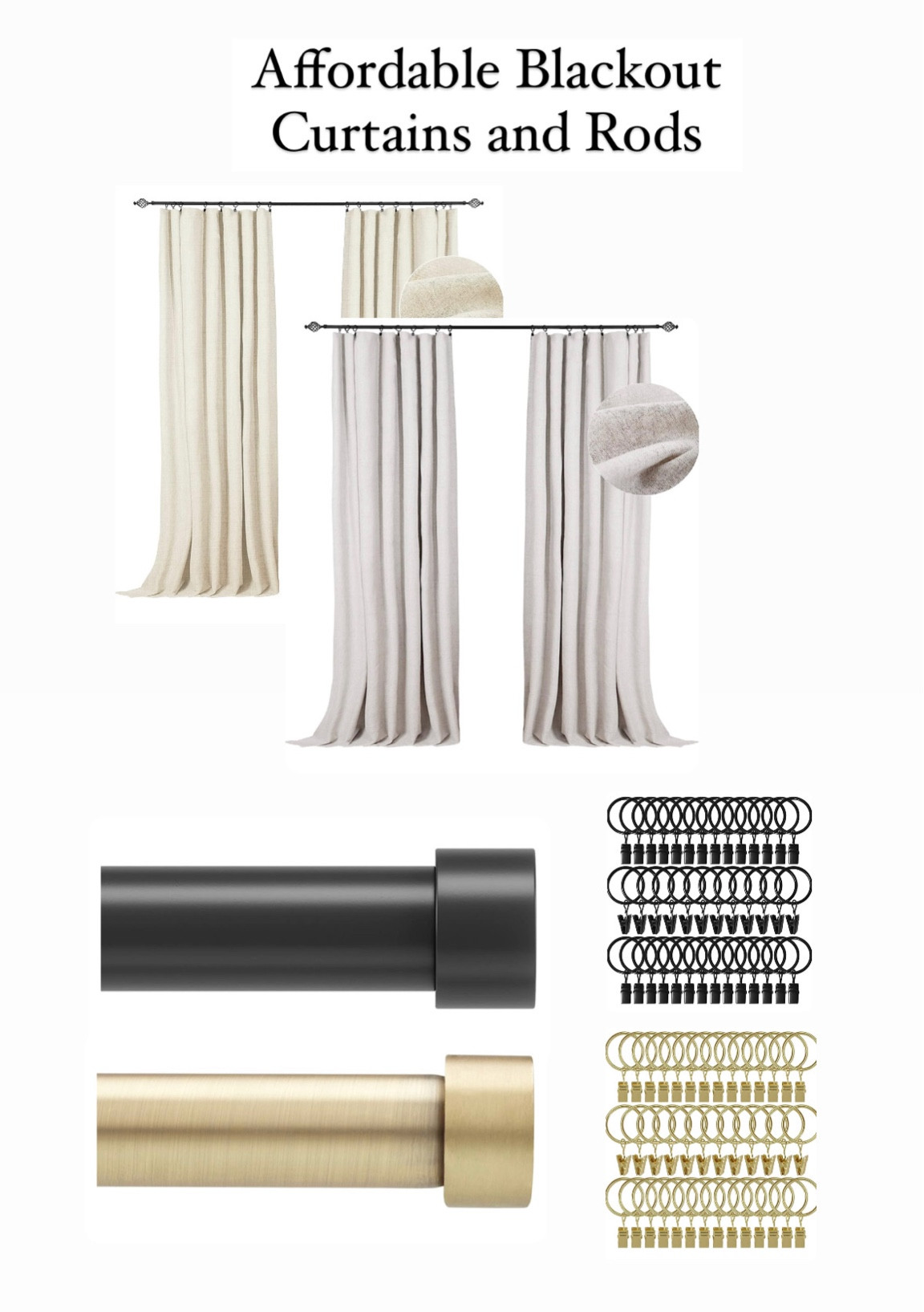 Linking the viral Amazon blackout curtains and a few different affordable rod options. The curtains and rods come in multiple colors ❤️

#LTKhome #LTKunder50 #LTKFind