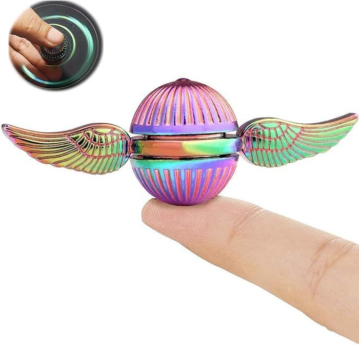 Rainbow Fidget Sphere Spinner Metal for Kids Adults, EDC Desk Toy Wings Finger Hand Spinner Spinn... | Amazon (US)