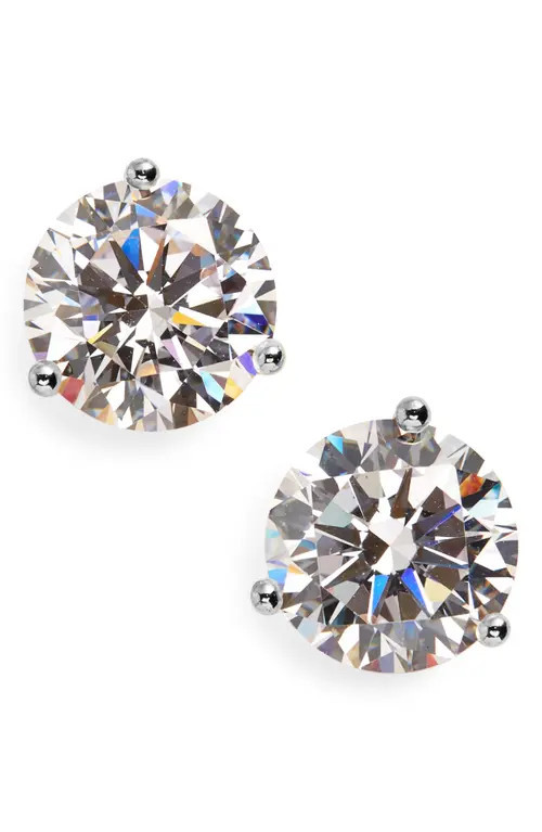 Nordstrom Cubic Zirconia Earrings - 4ct. in Platinum at Nordstrom | Nordstrom