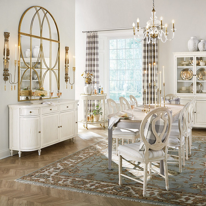 Tilde Gustavian Style Curved Sideboard Cabinet in Whitewash Finish | Ballard Designs, Inc.