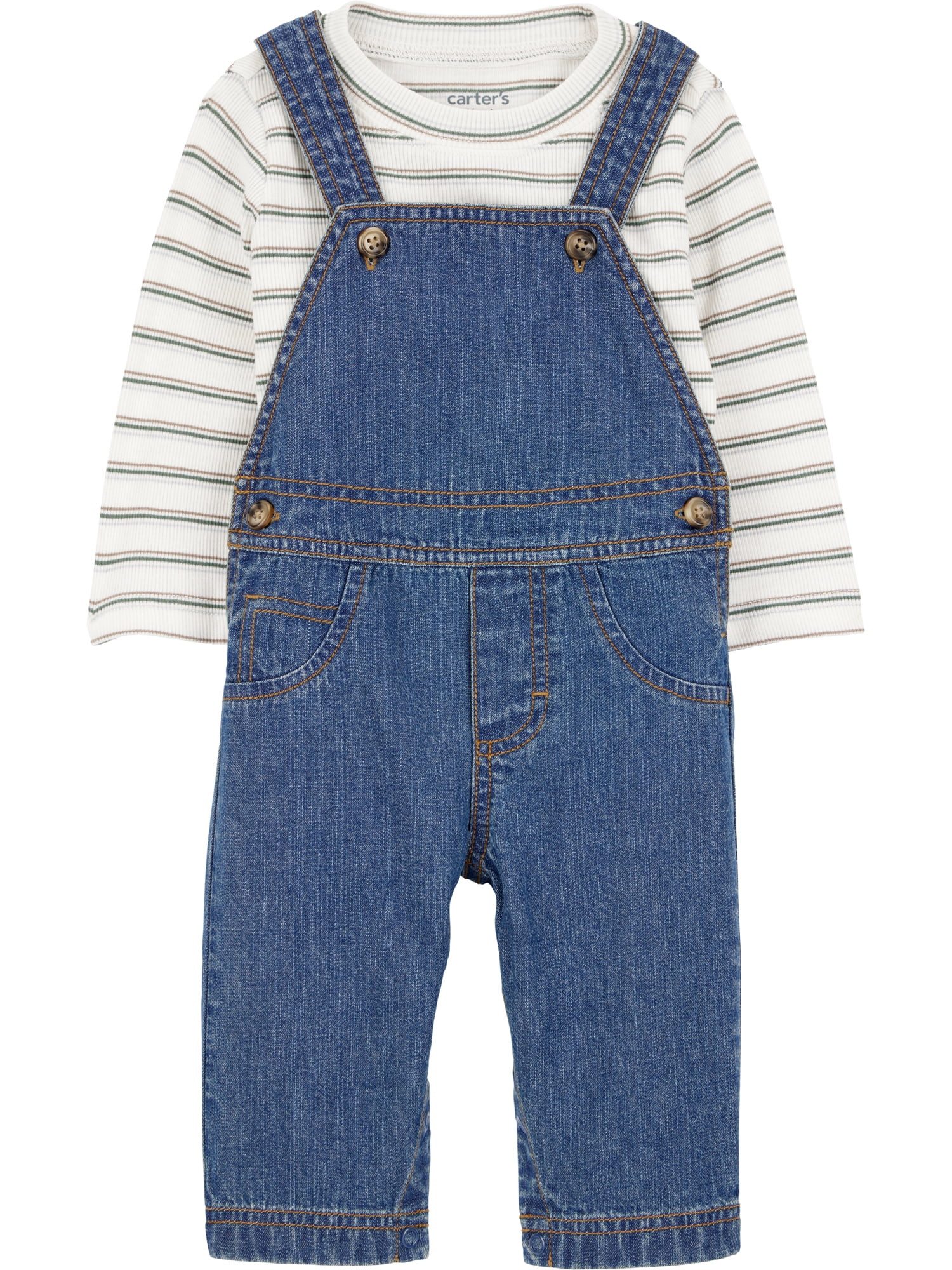 Carter's Child of Mine Baby and Toddler Boy Overalls Set, 2-Piece, Sizes 0/3-24 Months | Walmart (US)