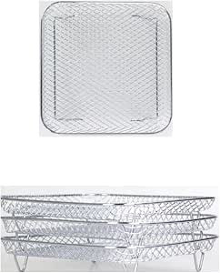 Grelha Para Air Fryer 3 Andares Em Aço Inox 304 Suporte Multiuso Redonda Quadrada Para Assar E A... | Amazon (BR)
