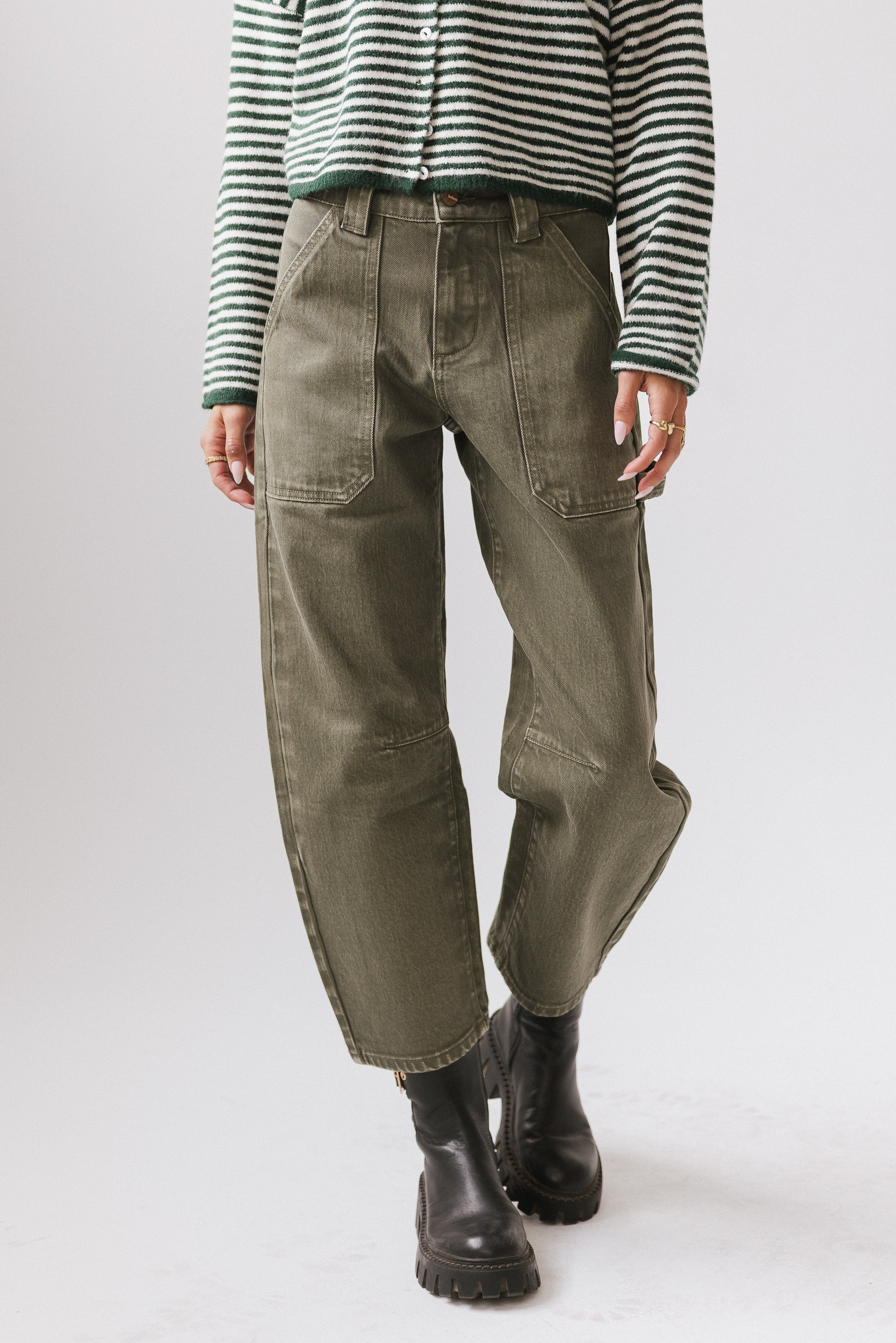 Scottie Barrel Jeans in Olive | Böhme US