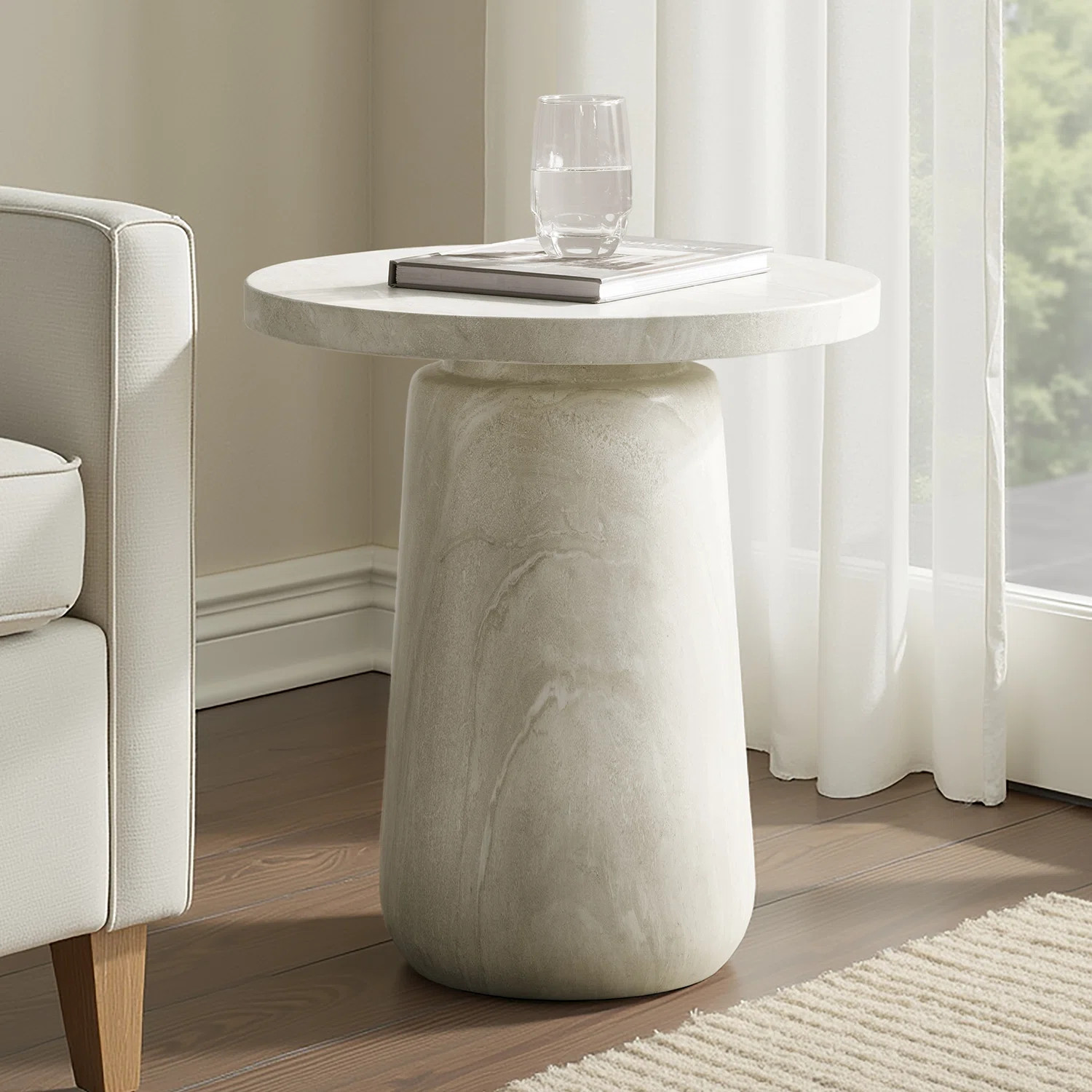 Watterson Andrea 22''Tall Modern Concrete Top End Table with Simple Assembly | Wayfair North America
