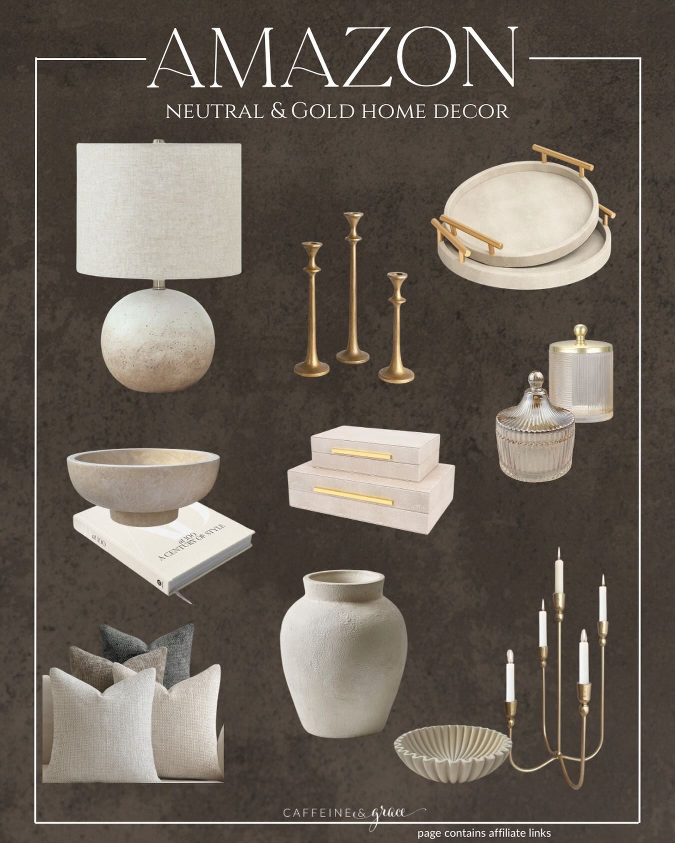 Neutral + gold is one of my favorite combos for creating a space that feels warm, elevated, and cozy at the same time 🤍✨
Layering textured pillows, faux leather trays, stone accents, and gold candlesticks adds depth without overwhelming the space. The mix of soft neutrals with warm metallic touches gives that designer feel while still keeping everything calm and organic.
Sometimes it’s the small details and textures that make the biggest difference.
Save this for your next decor refresh 🤎
.
.
.
.
.

#modernorganicdecor #neutraldecor #homestyling #cozyhome #neutralhome