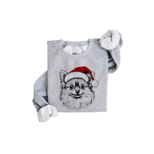 Santa Paws Christmas Dog Sweatshirt, Cozy Unisex Holiday Pullover Funny for Dog Lovers (Pomeranian,4X-Large) | Amazon (US)
