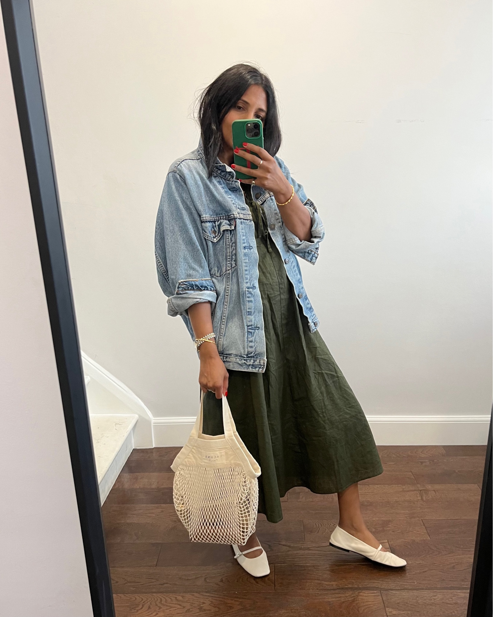 Tie front dress, tie detail dress, linen dress, khaki dress, summer dress, casual dress, denim jacket, light wash denim jacket, oversized denim jacket, turtle bag, fishnet bag, fishnet shopping bag, Mary janes, flat mary janes, white leather mary janes, Free People, H&M, weekday, Boden, FatFace, Arket

#LTKeurope #LTKSeasonal #LTKstyletip